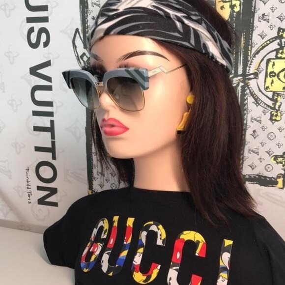 Fendi FF0241/S MVU/9K Women’s Round Sunglasses – Luxury Italian Eyewear - Picture 1 of 11